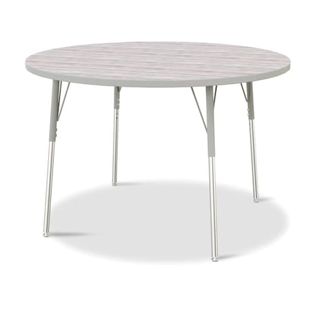 Jonti-Craft Berries Round Activity Table, 48 in. Diameter, A-height, Driftwood Gray/Gray/Gray 6433JCA450